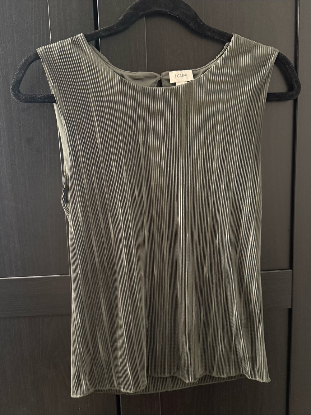 J. Crew Olive Green Pleated Sleeveless Camisole